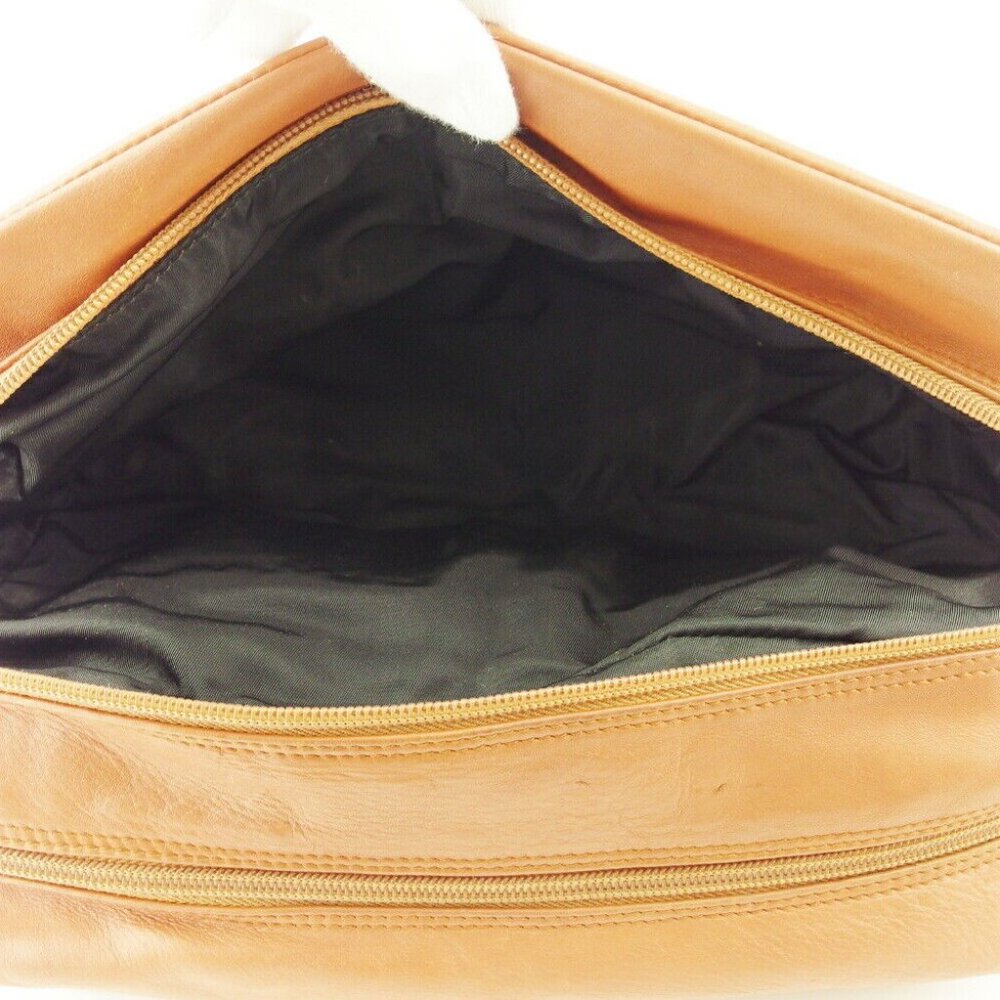 PRADA Clutch Bag Triangle Logo Leather Authentic - Picture 8 of 10